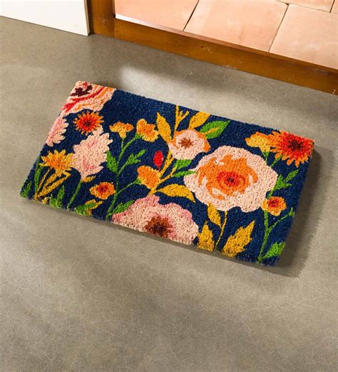 doormat flowers|floral front door mats.